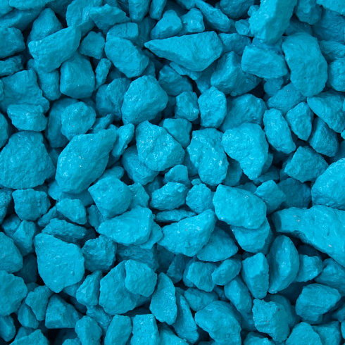 Щебень окрашенный мраморный, бирюзовый, 5-10мм (20 кг)