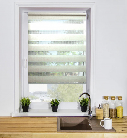 Рулонная штора День-Ночь LB 10-09, белый лён Рулонная штора День-Ночь LB 10-09, белый лён