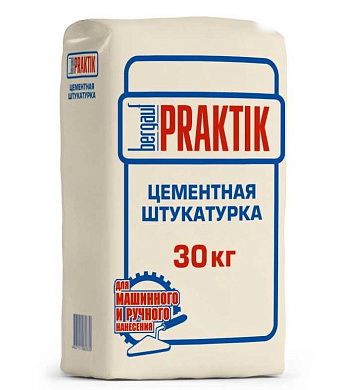 Штукатурка выравнивающая Bergauf Praktik цементная для внутренних и наружных работ (30кг) Штукатурка выравнивающая Bergauf Praktik цементная для внутренних и наружных работ (30кг)